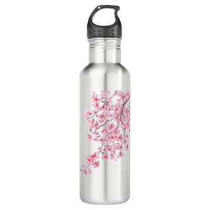 Rosa Kirschblüte Wasserfarbe 2020 Edelstahlflasche