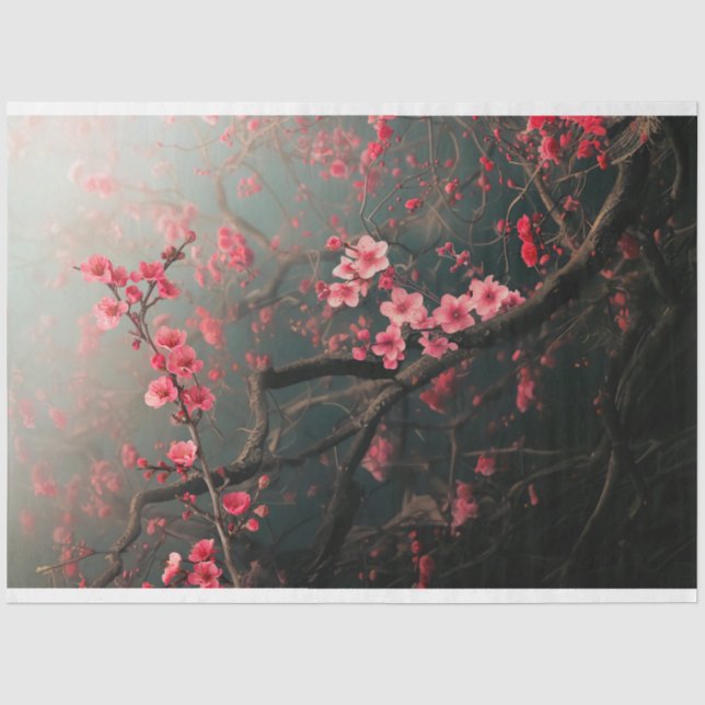 Rosa Kirschblüten Ätherischen Seidenpapier (Vorderseite)