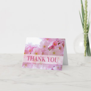 Rosa Kirschblüten Dankeskarte