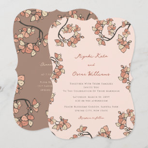 Rosa Kirschblüten Elegant & Schicke Florale Hochze Einladung
