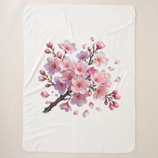 Rosa Kirschblüten Floral Fleece Wurfdecke Sherpadecke