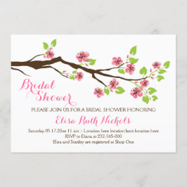 Rosa Kirschblüten Frühlingshochzeit Brautparty Einladung