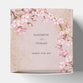 Rosa Kirschblüten Gold Glitzer Gastgeschenk Hochze Geschenkschachtel
