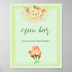 Rosa Kirschblüten , Hochzeitliches Offenes Bar Poster