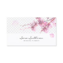 Rosa Kirschblüten Hochzeitsplaner Visitenkarte