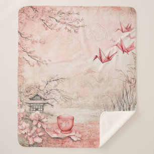 Rosa Kirschblüten-Landschaft der Ruhe (1) Sherpadecke
