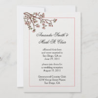 Rosa Kirschblüten Post Hochzeit Empfang Invit