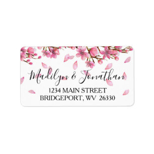 Rosa Kirschblüten Rücksendeadresse Adressaufkleber