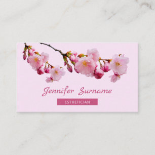 Rosa Kirschblüten-Sakura-Ästhetikerin-Hautpflege Visitenkarte