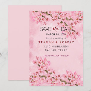 Rosa Kirschblüten Save The Date