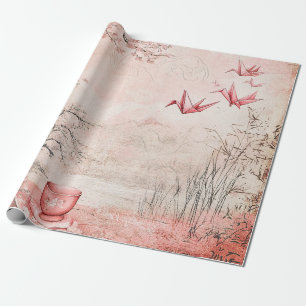 Rosa Kirschblüten Serenitätslandschaft (1) Geschenkpapier