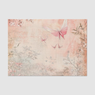 Rosa Kirschblüten-Serenitätslandschaft (3) Seidenpapier