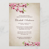 Rosa Kirschblüten-Vintages TAN-Brautparty
