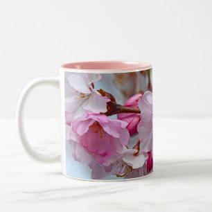 Rosa Kirschblüten Zweifarbige Tasse