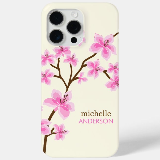 Rosa Kirschblütenbaum iPhone 15 Pro Max Hülle (Rückseite)