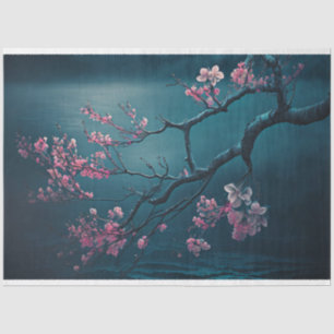 Rosa Kirschblütenzweig, Chinoiserie Seidenpapier