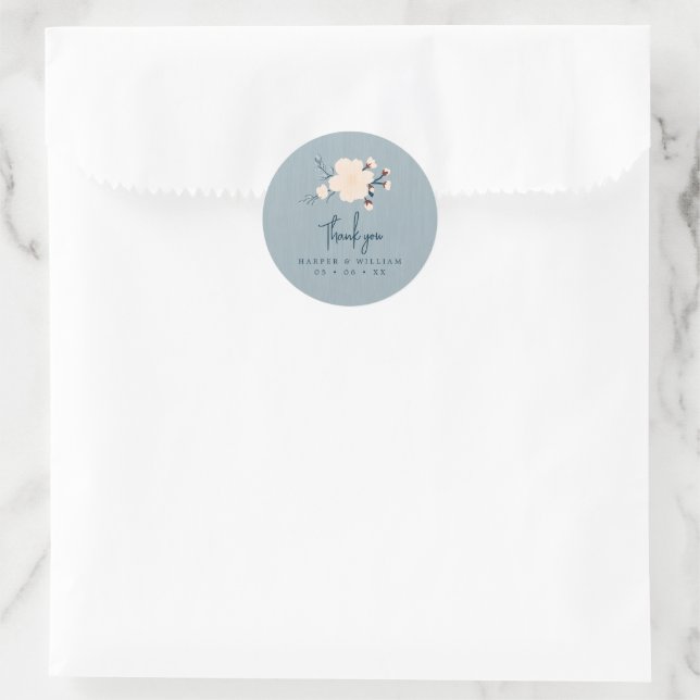 Rosa Kirsche Blume Hochzeit danke Runder Aufkleber (Tasche)