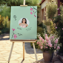 Rosa Kirsche Blüten Foto Signaturen Poster