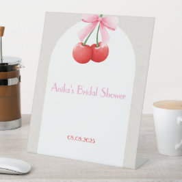 Rosa Kirsche Brautparty Sammlung Sockelschild
