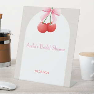 Rosa Kirsche Brautparty Sammlung Sockelschild