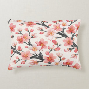 Rosa Kirsche Elegante Sakura Asien Floral Frühling Dekokissen