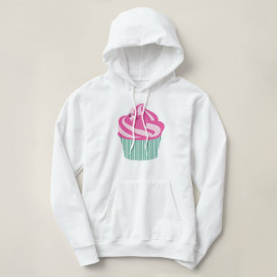 Rosa Kirschkleiner kuchen mit grünen Streifen Hoodie