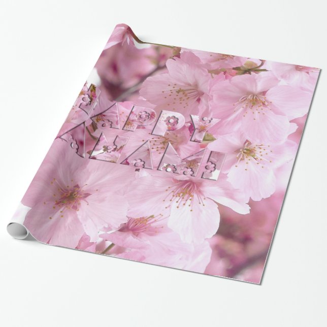 Rosa Kiry Blossom Japanisches Festival Happy Hanam Geschenkpapier (Ungerollt)