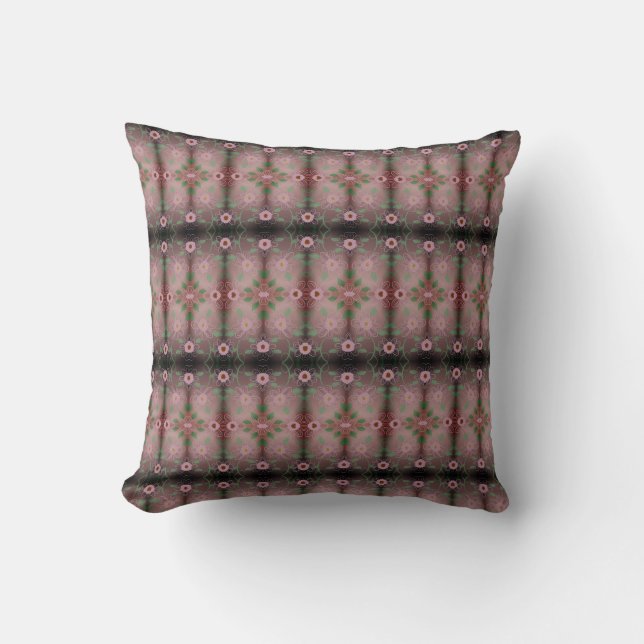 Rosa Kissen mit reversiblem, gefedertem Druck (Vorderseite)