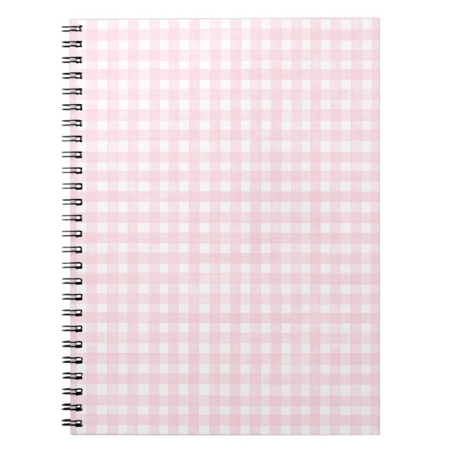 Rosa klassischer Gingham Notizblock (Vorderseite)