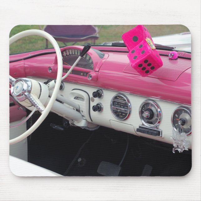 Rosa klassisches Vintages Auto Mousepad (Vorne)