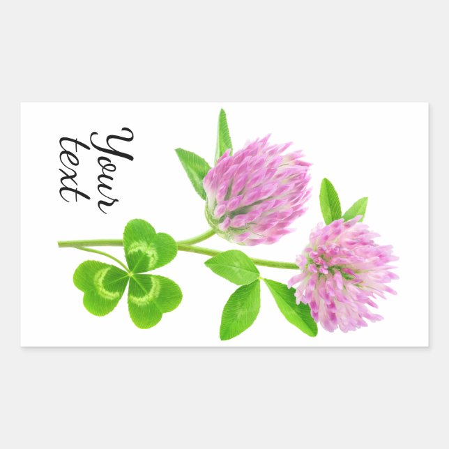 Rosa Klee Rechteckiger Aufkleber (Vorderseite)