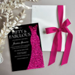 Rosa Kleid 50 & Fabulous 50. Geburtstag schwarz Einladung<br><div class="desc">Pink Dress 50 & Fabulous 50. Geburtstag Schwarze Einladung Siehe Matching Kollektion in unserem Nest und Nest Store</div>