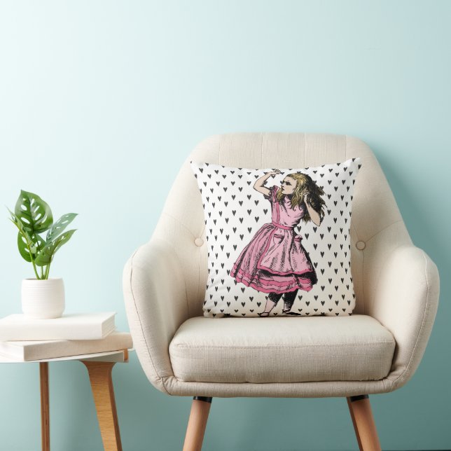 Rosa Kleid Alice Black Hearts Kissen (Stuhl )
