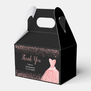Rosa Kleid Faux Glitter Sweet Quinceanera Geschenkschachtel