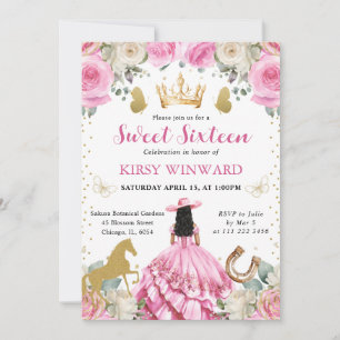 Rosa Kleid schwarze Haare Western Prinzessin Sweet Einladung
