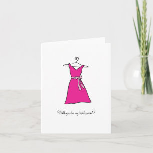 Rosa Kleid, wirst du meine Brautjungfrau sein? Einladung