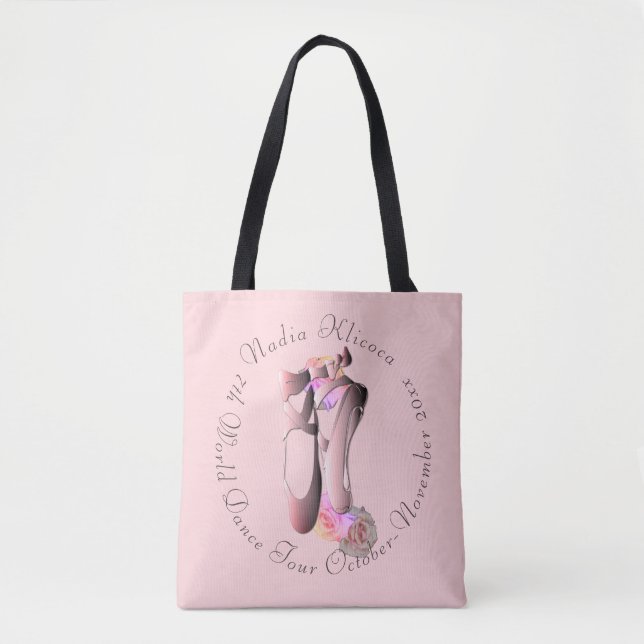 Rosa Kleine Ballerina Toe Shoe Tanz Tanztroupe Tas Tasche (Vorderseite)