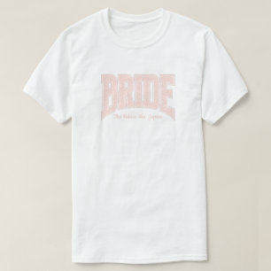 Rosa Kleine Florale Braut Verlobung T-Shirt