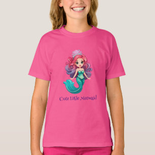 Rosa kleine Meerjungfrau Prinzessin Regenbogen far T-Shirt