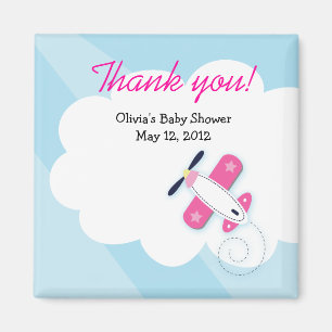 Rosa kleiner Flieger-Babyparty-Bevorzugungs-Magnet Magnet