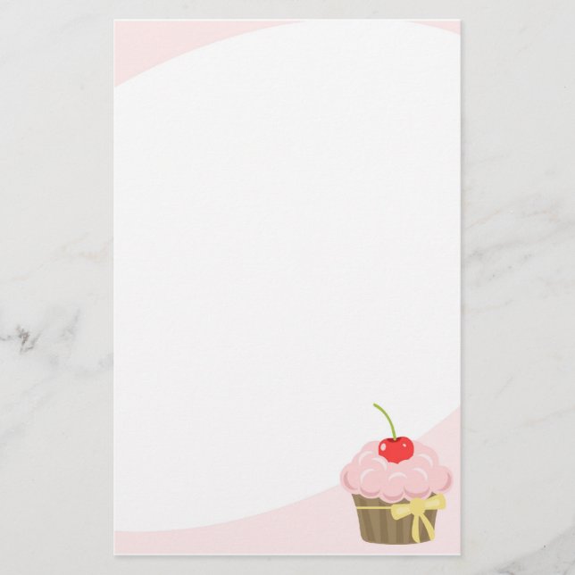 Rosa kleiner Kuchen Briefpapier (Vorderseite)