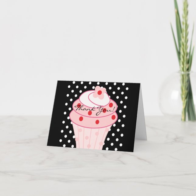 Rosa kleiner Kuchen danken Ihnen Karten (Vorderseite)