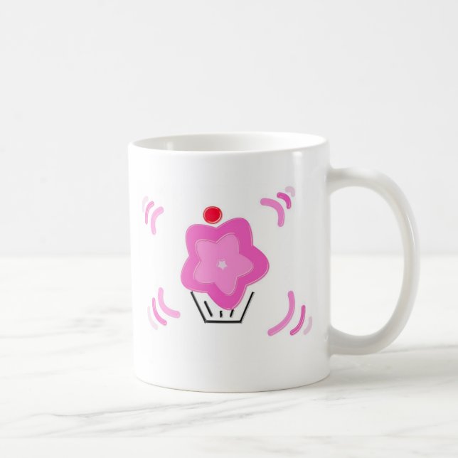 Rosa kleiner Kuchen Kaffeetasse (Rechts)