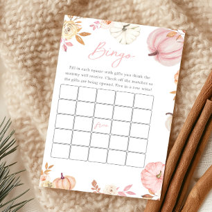 Rosa Kleiner Kürbis Herbst Bingo Spiel