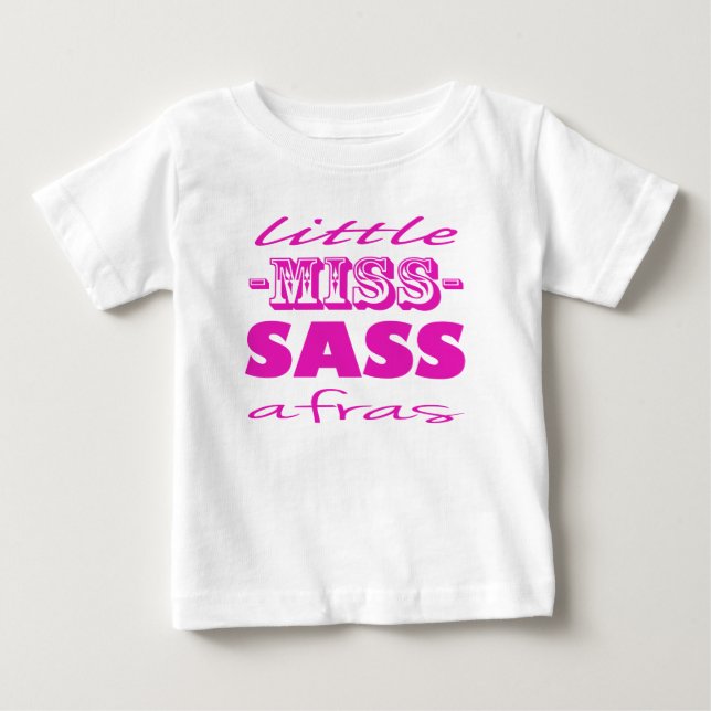 Rosa kleines Fräulein Sassafras Baby T-shirt (Vorderseite)