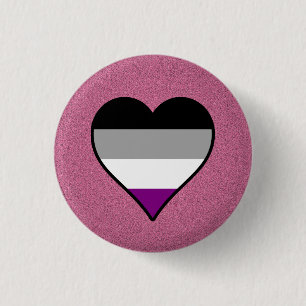 Rosa Knopf der asexualen Stolzherzen Button