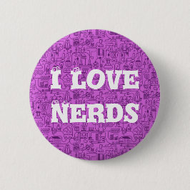 Rosa Knopf der Nerds der Liebe I Button