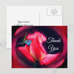 Rosa Knospe Abstrakte Blumen Dankeschön-Postkarte Postkarte