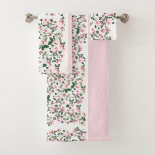Rosa Kohl-Rosen-Rosenknospe-Blumen-Bad-Tuch-Set Badhandtuch Set