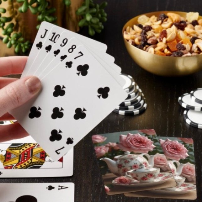 Rosa Kohlrabi-Tee Spielkarten (Poker cards easy to shuffle, smooth card stock. Dimensions: 2.5" x 3.5”. 
)
